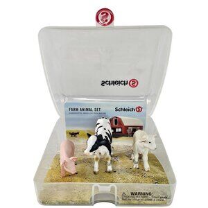 Schleich Farm Animal Set Piglet Calf Lamb Lot Cow Sheep Pig Barnyard 40976